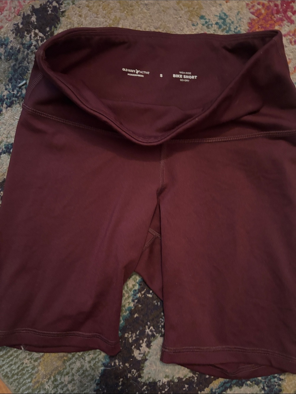 Old Navy Active Deep Burgundy High-Rise Bike Shorts